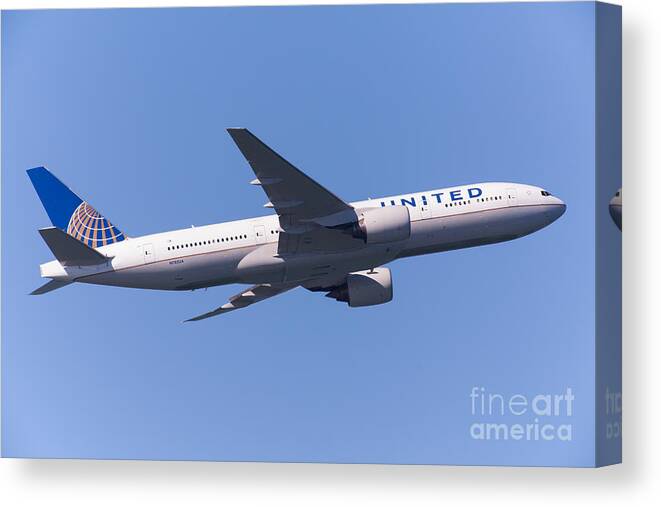 Transportation Canvas Print featuring the photograph United Airlines Jet 5D29540 by Wingsdomain Art and Photography