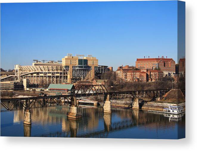 Neyland Stadium Canvas Print featuring the photograph University of Tennessee by Melinda Fawver