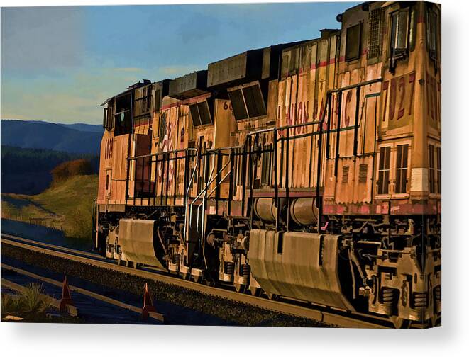 Union Pacific Canvas Print featuring the photograph Up Hill by Ken Smith
