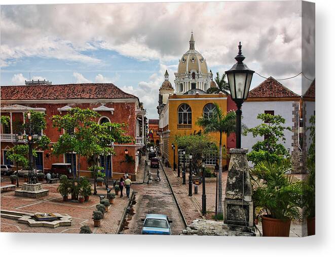 Travel Canvas Print featuring the photograph Urban Architecture of Cartagena by Linda Phelps