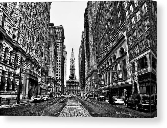 City Canvas Print featuring the photograph Urban Canyon - Philadelphia City Hall by Bill Cannon