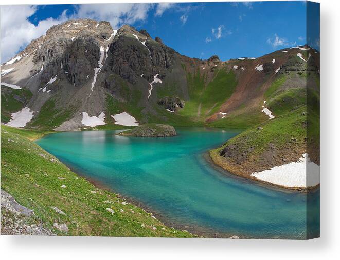 Turquoise Canvas Print featuring the photograph U.S. Grant Peak by Aaron Spong