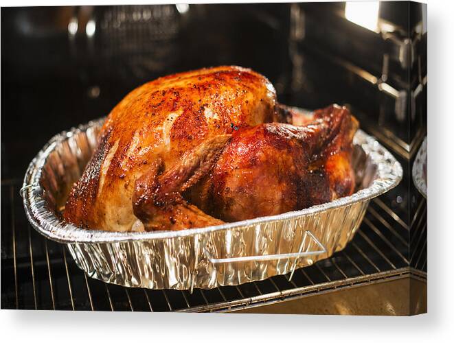 Holiday Canvas Print featuring the photograph USA, New York State, Roast turkey by Tetra Images