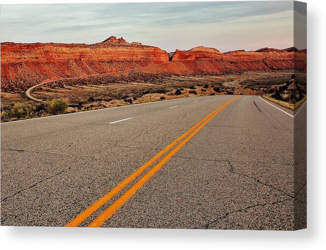 Utah Canvas Print featuring the photograph Utah Highway by Benjamin Yeager
