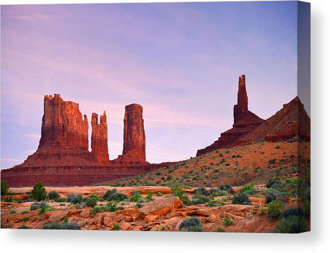 Valley Canvas Print featuring the photograph Valley of the Gods - A oasis for the soul by Alexandra Till