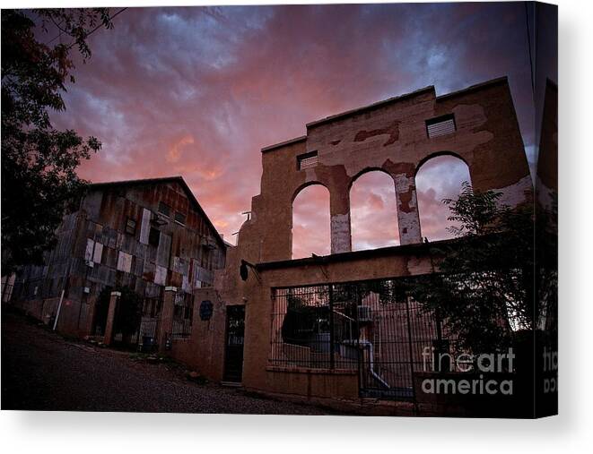 Dramatic Light Canvas Print featuring the photograph Van Gogh Sky Jerome Az by Ron Chilston