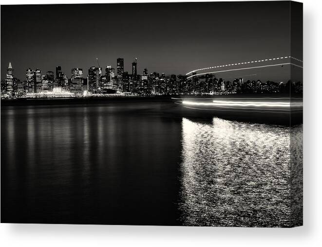 Vancouver Canvas Print featuring the photograph Vancouver Skyline in Black and White by Monte Arnold