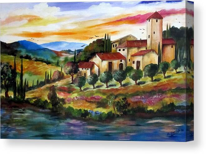 Casale Canvas Print featuring the painting Vecchio Casale by Roberto Gagliardi