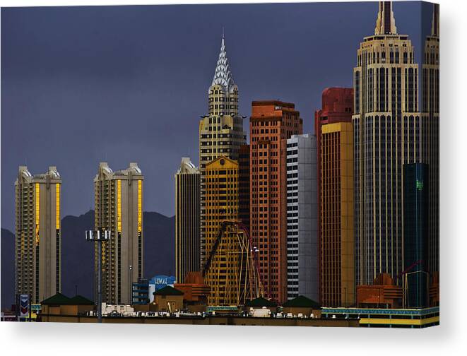 Travel Canvas Print featuring the photograph Vegas Skyline by Kevin Duke