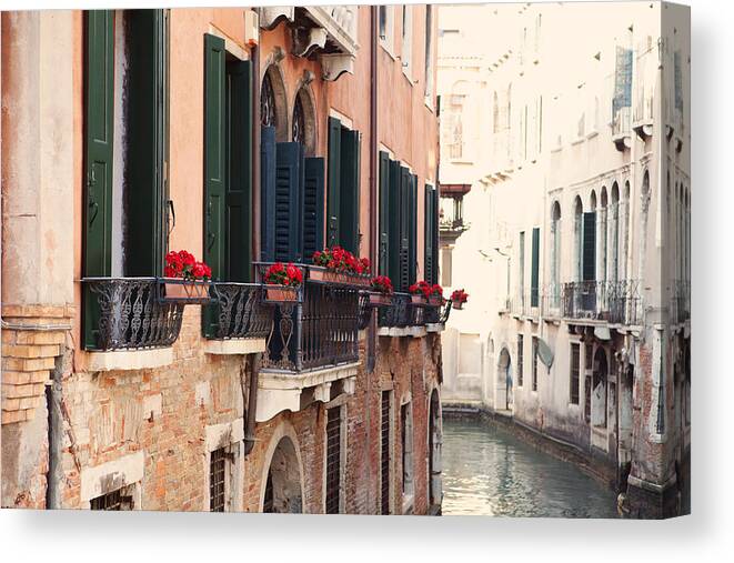 Venice Canvas Print featuring the photograph Venice Canals by Kim Fearheiley