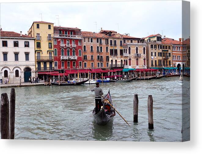 Venice Italy. Gondola Ride Canvas Print featuring the photograph Venice Gondola Ride by Sue Morris