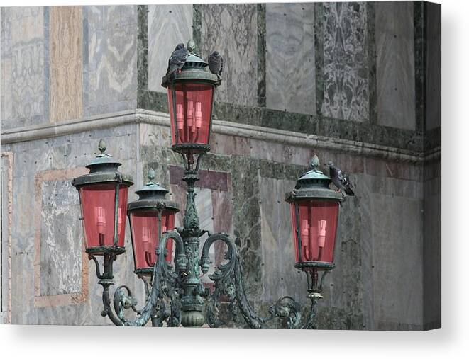 Saint Mark's Square Canvas Print featuring the photograph Venice Lights by Day by Allan Morrison