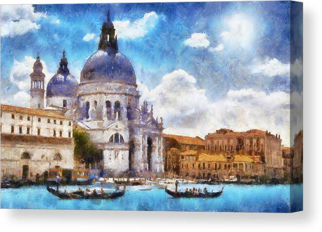 Venice Canvas Print featuring the painting Venice by Lilia S