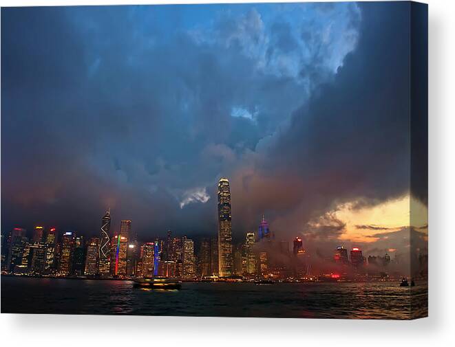 Outdoors Canvas Print featuring the photograph Victoria Harbour, Hong Kong by Wsboon Images