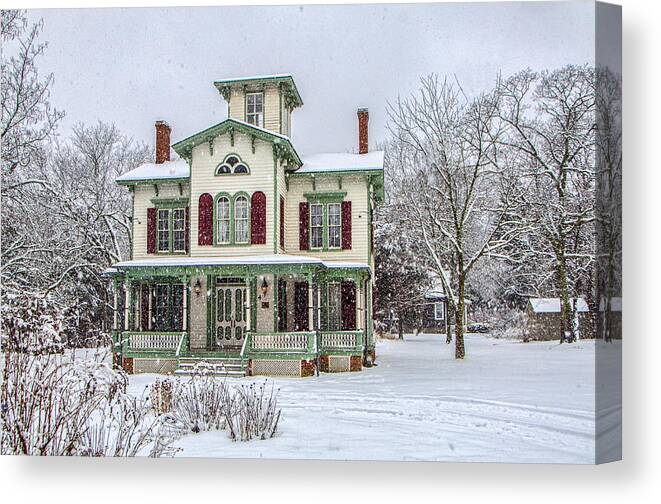 Victorian Canvas Print featuring the photograph Victorian Winter by Cathy Kovarik