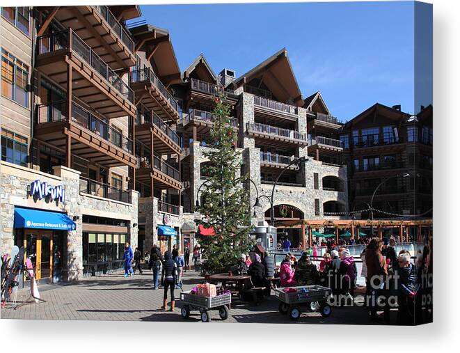 Architecture Canvas Print featuring the photograph Village at Northstar California USA 5D27743 by Wingsdomain Art and Photography