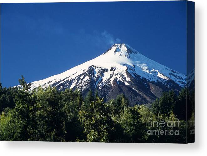 Chile Canvas Print featuring the photograph Villarrica volcano Chile by James Brunker