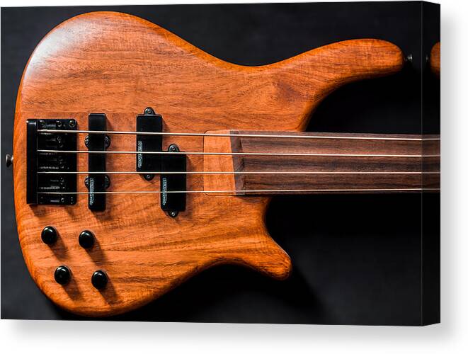 Art Canvas Print featuring the photograph Vintage Bass Guitar Body by Semmick Photo