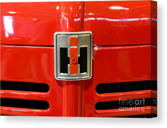 Paul Ward Canvas Print featuring the photograph Vintage International Harvester Tractor Badge by Paul Ward