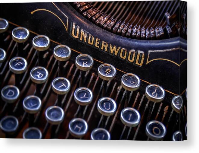 Retro Canvas Print featuring the photograph Vintage Typewriter 2 by Scott Norris