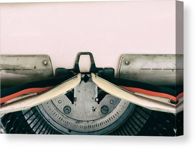 Corporate Business Canvas Print featuring the photograph Vintage Typewriter with Paper by Nora Carol Photography