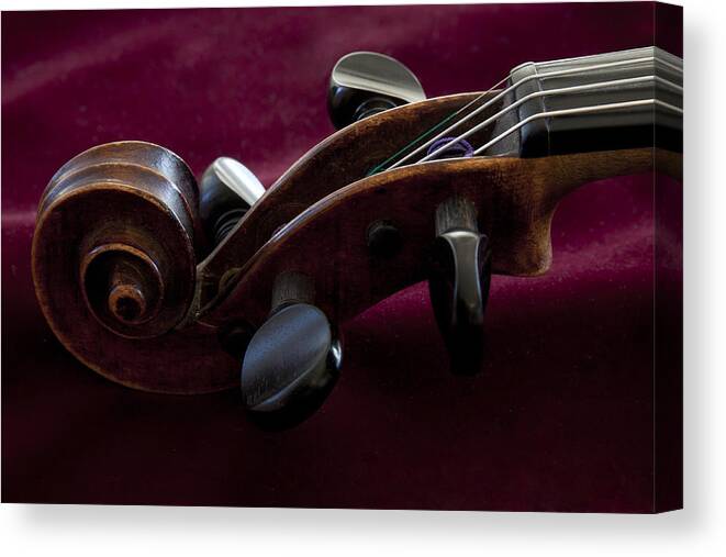Old Canvas Print featuring the photograph Violin on Deep Red by Richard Smith