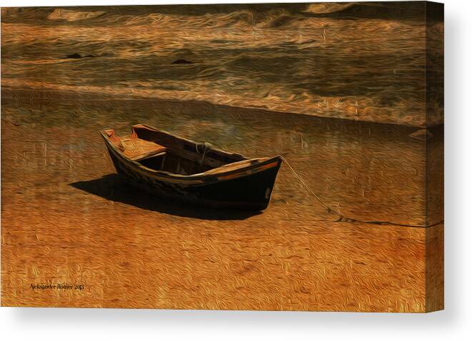 Row Boat Canvas Print featuring the photograph Waiting for better times by Aleksander Rotner