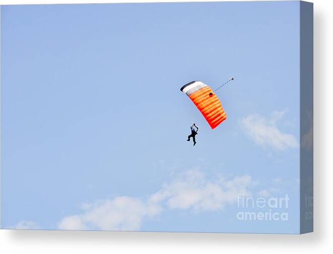 Skydiving Canvas Print featuring the photograph Walking On Air by Cheryl McClure