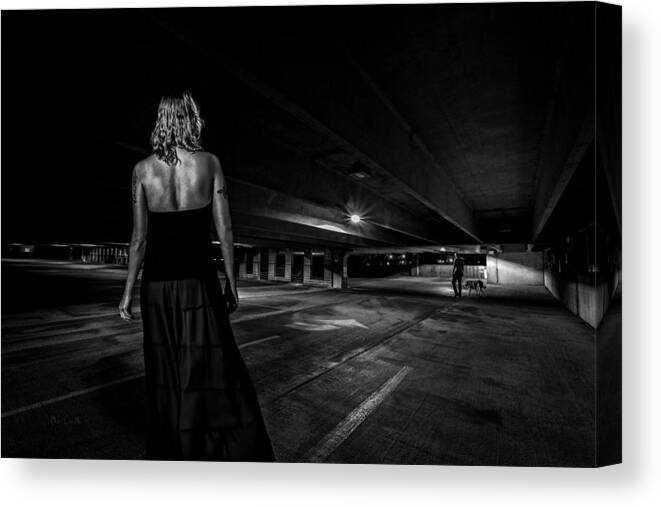Afterdark Canvas Print featuring the photograph Walking The Dog by Bob Orsillo