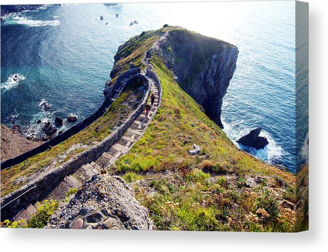 Steps Canvas Print featuring the photograph Walkway To Island Of San Juan De by Oliver Strewe