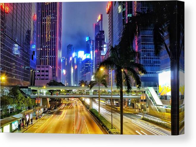 Wanchai Canvas Print featuring the photograph Wan Chai by Petersillitoe