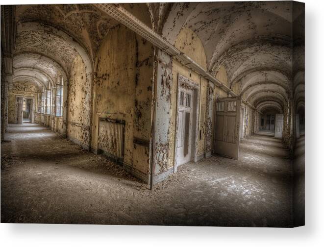 Urbex Canvas Print featuring the digital art Ward corner by Nathan Wright