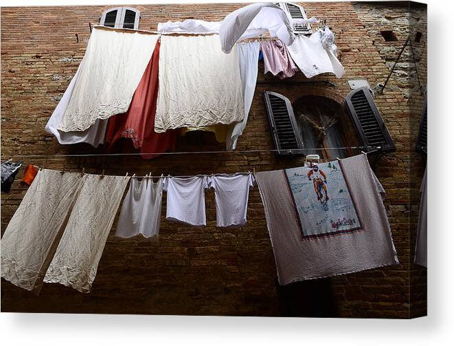 South Italy Canvas Print featuring the photograph Italian Laundry Day by Dany Lison