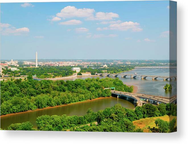 Photography Canvas Print featuring the photograph Washington D.c. Aerial View by Panoramic Images