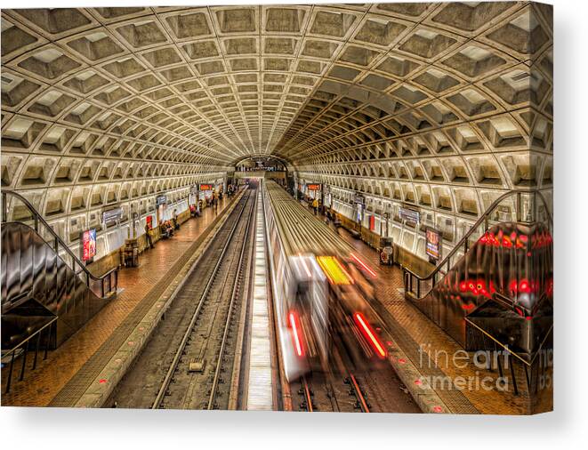 Clarence Holmes Canvas Print featuring the photograph Washington DC Metro Station XI by Clarence Holmes