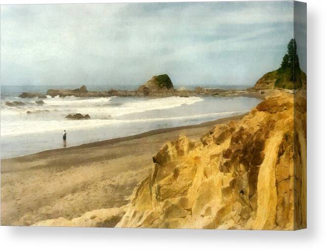 Washington State Coastline Canvas Print featuring the photograph Washington State Seastacks by Michelle Calkins