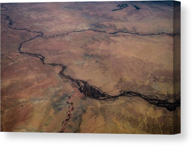 Aerial Canvas Print featuring the photograph Wasteland vi by Ryan Heffron