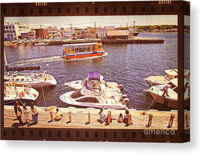 Port Canvas Print featuring the photograph Watching Boats on the Port by Beverly Claire Kaiya