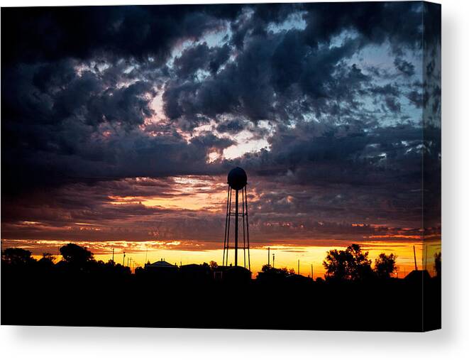 Small Town Canvas Print featuring the photograph WatchTower by Shirley Heier