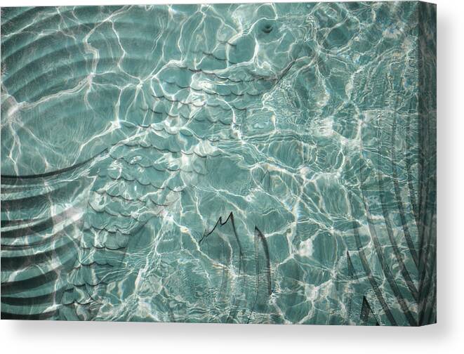Water Canvas Print featuring the photograph Water Abstract with Fish by Jenny Rainbow