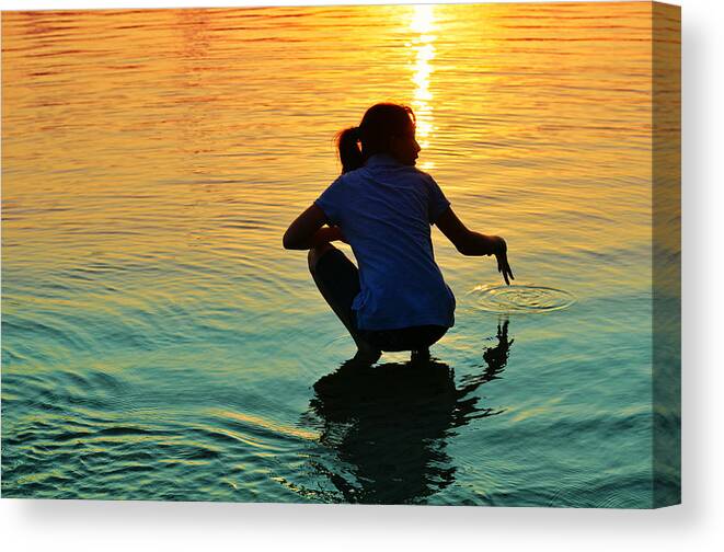 Laura Fasulo Canvas Print featuring the photograph Water Play by Laura Fasulo