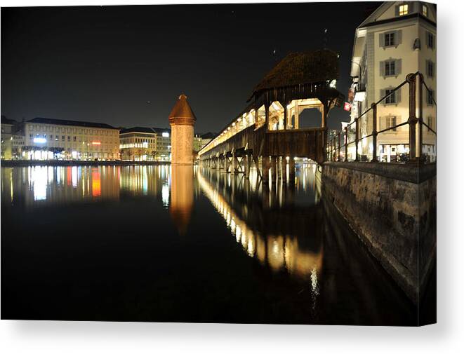 Landscape Canvas Print featuring the photograph Water Tower by Richard Gehlbach