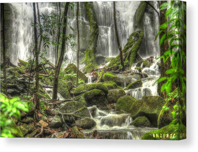 Costa Rica Canvas Print featuring the photograph Waterfall by Andrew Nourse