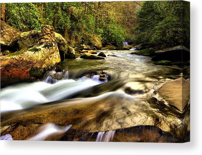 Living Waters Ministiries Canvas Print featuring the photograph Waterfall Up River by Carol Montoya