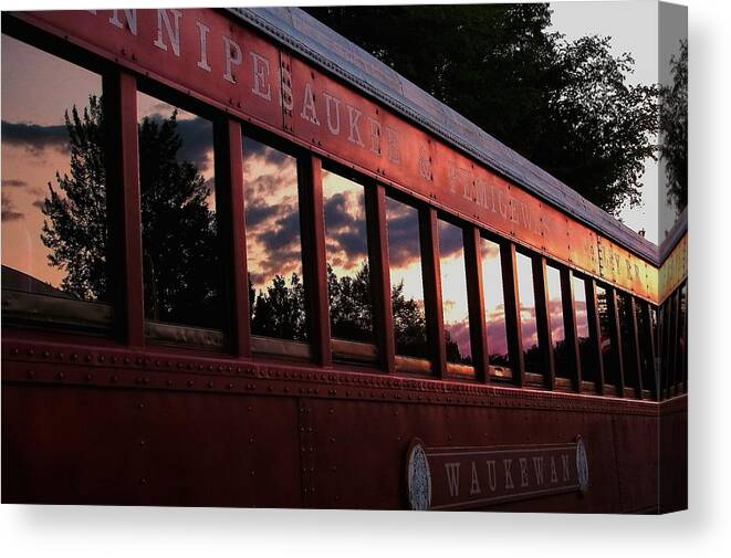 Meredith Canvas Print featuring the photograph Waukewan Train by Jeff Heimlich