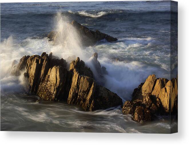 Feb0514 Canvas Print featuring the photograph Wave Breaking California by Hiroya Minakuchi