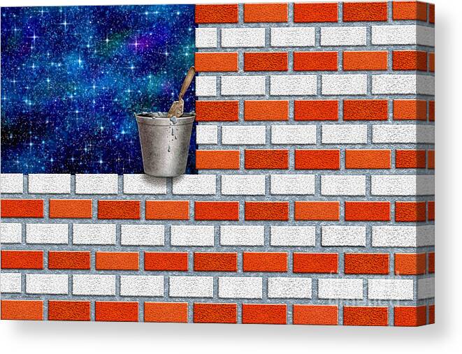 American Flag Canvas Print featuring the digital art We Built This by Cristophers Dream Artistry