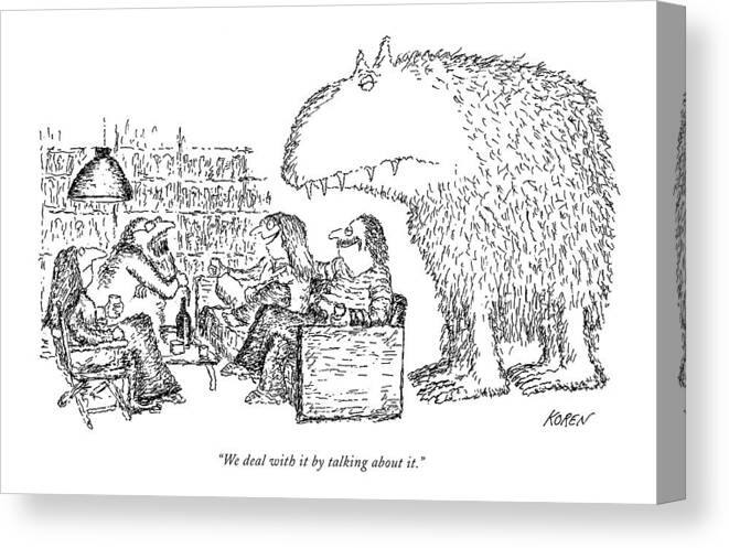 
(one Couple To Another As A Large Canvas Print featuring the drawing We Deal With It By Talking About It by Edward Koren