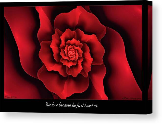 Fractal Canvas Print featuring the digital art We Love by Missy Gainer