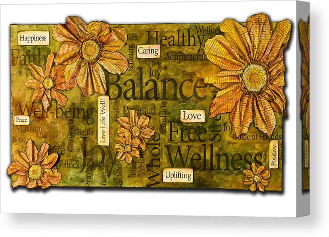 Flowers Canvas Print featuring the painting Wellness by Lisa Jaworski